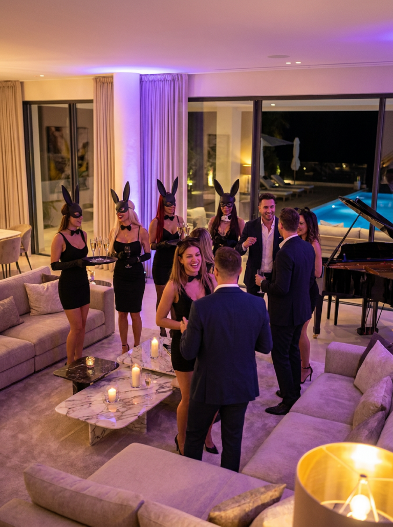 Camarera Sexy Málaga y Costa del Sol — A Domicilio 2026 4 Fiesta en villa con camareras sexy en Málaga