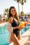 Candela, hostess en Málaga en pool party de villa privada | Espectáculos Luxury